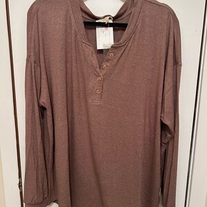 Elegant Women's Button Down Shirt in Coco Brown